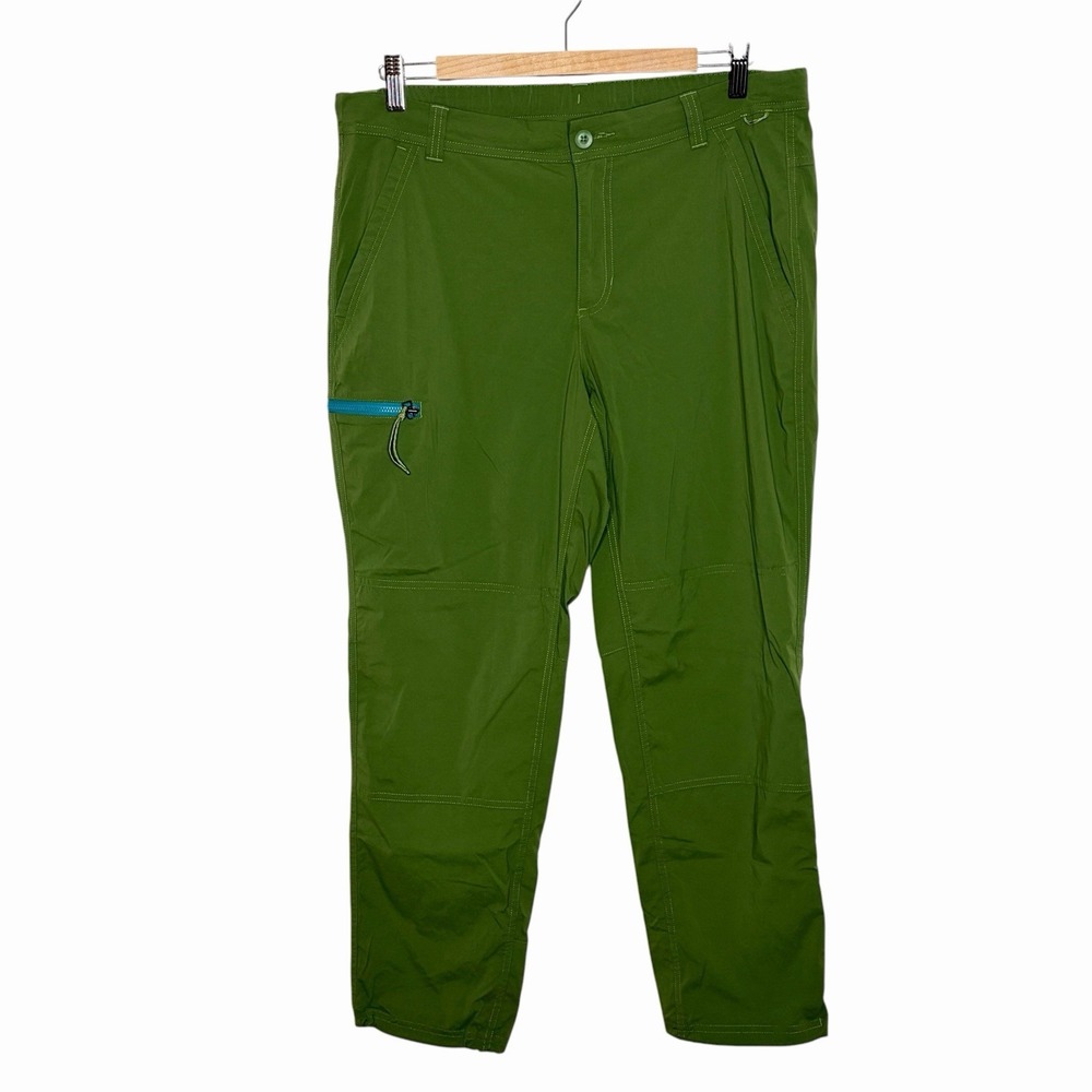 REI Co-Op Trailmade Pants Green Womens 14 Petite Hiking Water Resistant Stretch